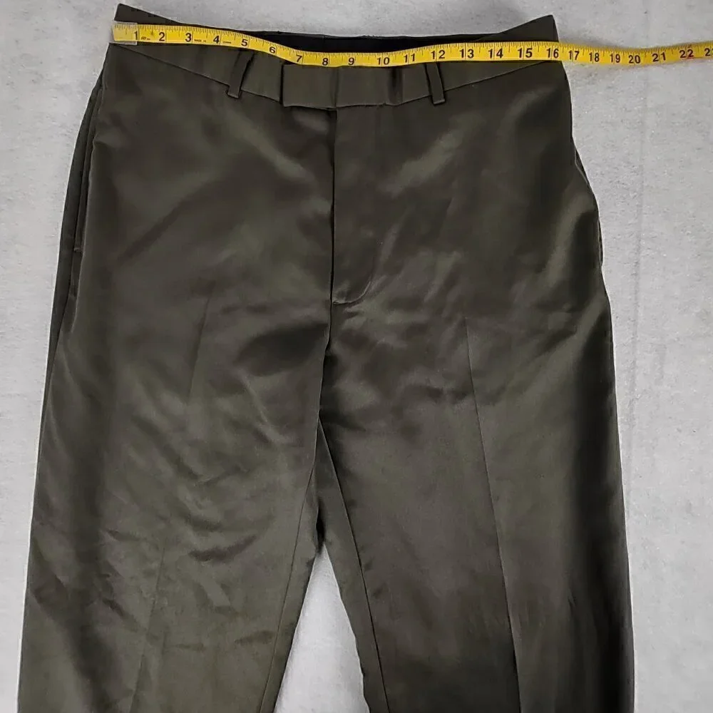 Perry Ellis Portfolio Men's, Olive Green Dress Slacks, Pants, Size 33X32